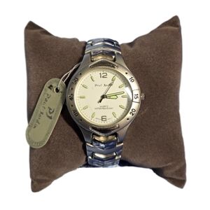 Paul Jardin Vintage Silver Tone Quartz Analog Watch Metal Bracelet NEW With Tag
